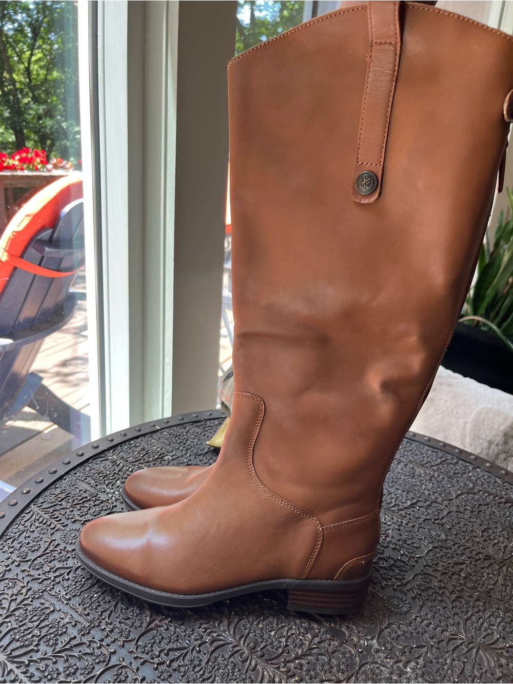 SAM EDELMAN PENNY RIDING BOOTS IN WHISKEY LEATHER 6.5 - Picture 7 of 16